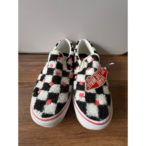 Vans Classic Sherpa Slip-on Checkerboard Pink Flower size 6.5 - Picture 5 of 5